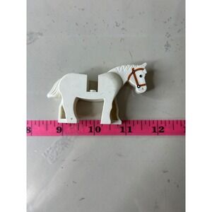 LEGO White Horse Minifigure Animal with Brown Bridle and Harness 4493 10352c01